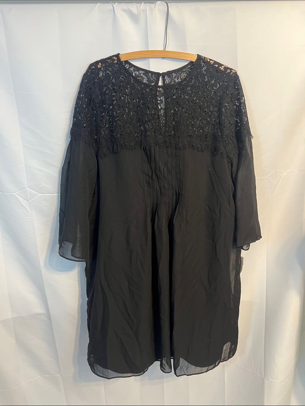 Black Lace Yoke Women's Dress